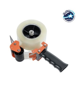 GloboStar® 79951 Επαγγελματική Μηχανή Ταινίας Συσκευασίας Χειρός DELI Μ16.5 x Π7.8 x Υ24cm - Πορτοκαλί & Μαύρο